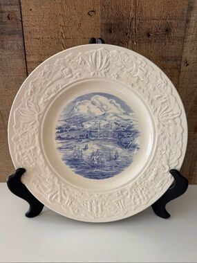 VTG Wedgwood 1939 1st Ed San Francisco 1843 Blue Transferware Plate